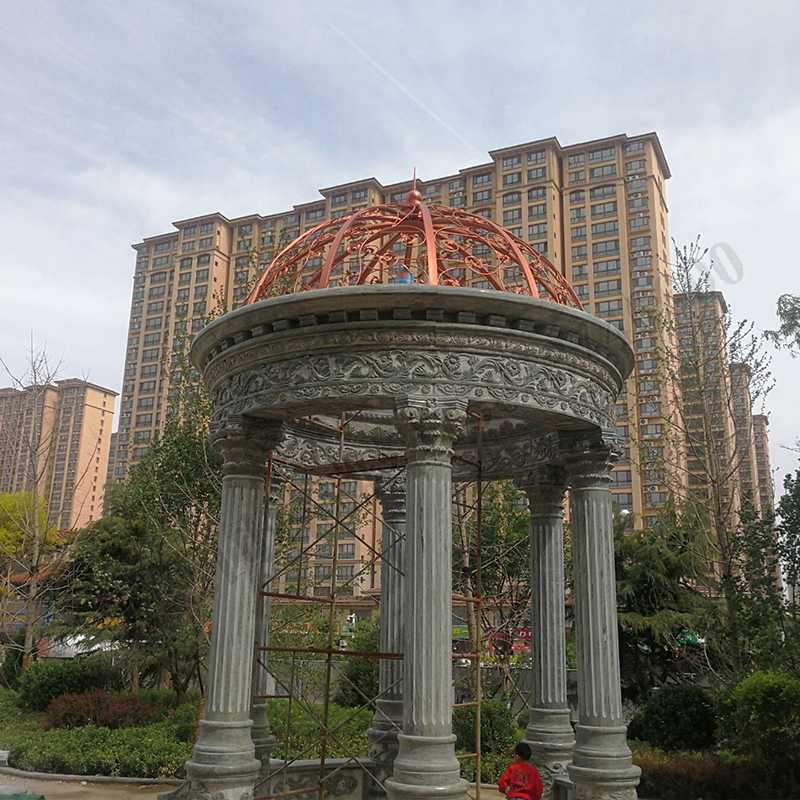 歐式景觀亭子，小區(qū)石雕涼亭，大理石石材亭子