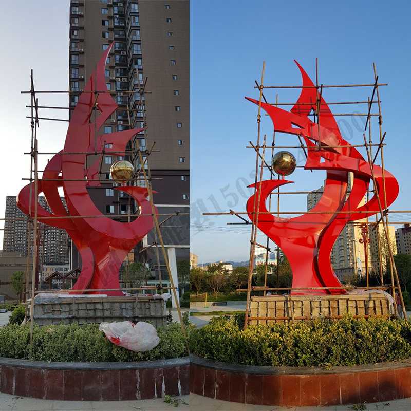 大型不銹鋼雕塑，不銹鋼鳳凰雕塑，小區(qū)不銹鋼景觀雕塑