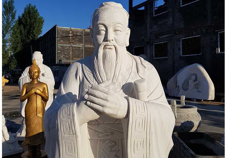 石雕孔子像，大理石孔子像，漢白玉孔子像