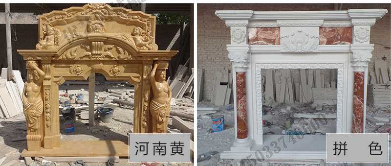 石雕壁爐架款式，定制石雕壁爐架，石雕壁爐架廠家