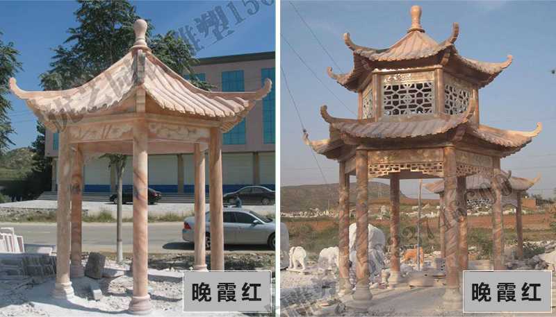 中式大理石涼亭，石雕涼亭廠家，石雕景觀涼亭定制