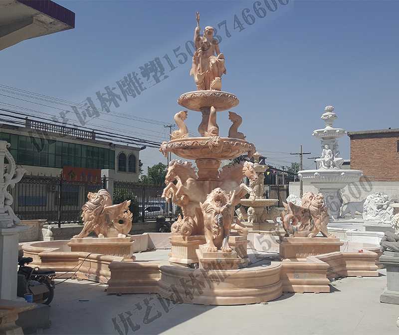大理石景觀噴泉，歐式大型噴泉，石雕噴泉廠家