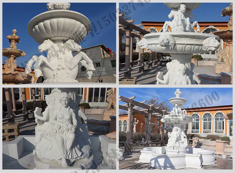 大理石噴泉，歐式人物動物噴泉，室外景觀噴泉定制