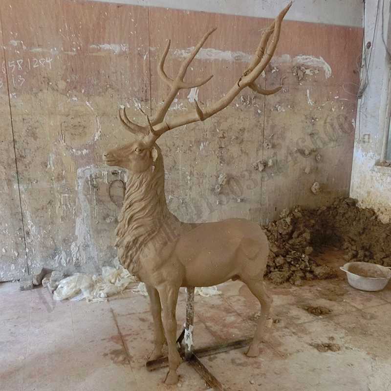 銅鹿泥模，麋鹿泥模，青銅鹿雕塑，銅鹿擺件4.jpg