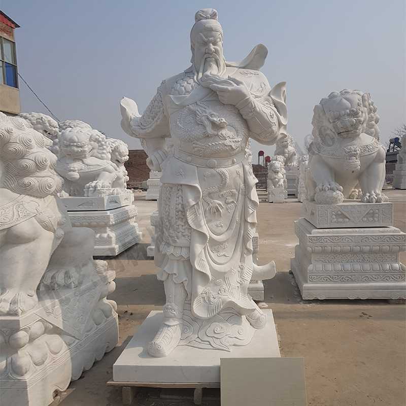 漢白玉關公像，石雕關公像，大理石關公雕像，關羽雕像，河北石雕關公廠家.jpg