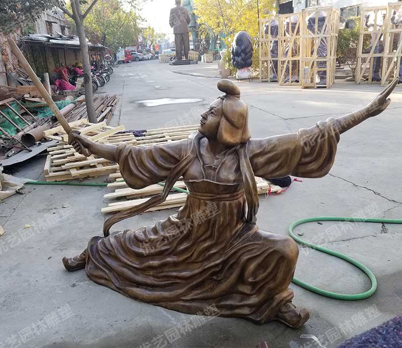 舞劍銅人物雕塑，古代銅人物雕塑