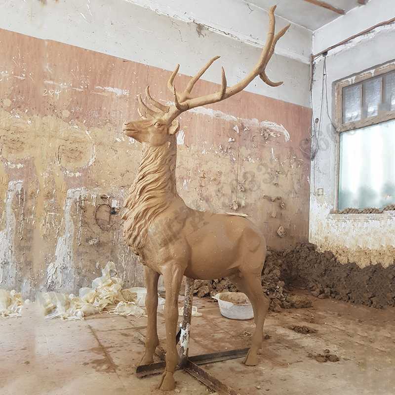 銅鹿模型，銅麋鹿雕塑，麋鹿模型，銅麋鹿泥模1.jpg