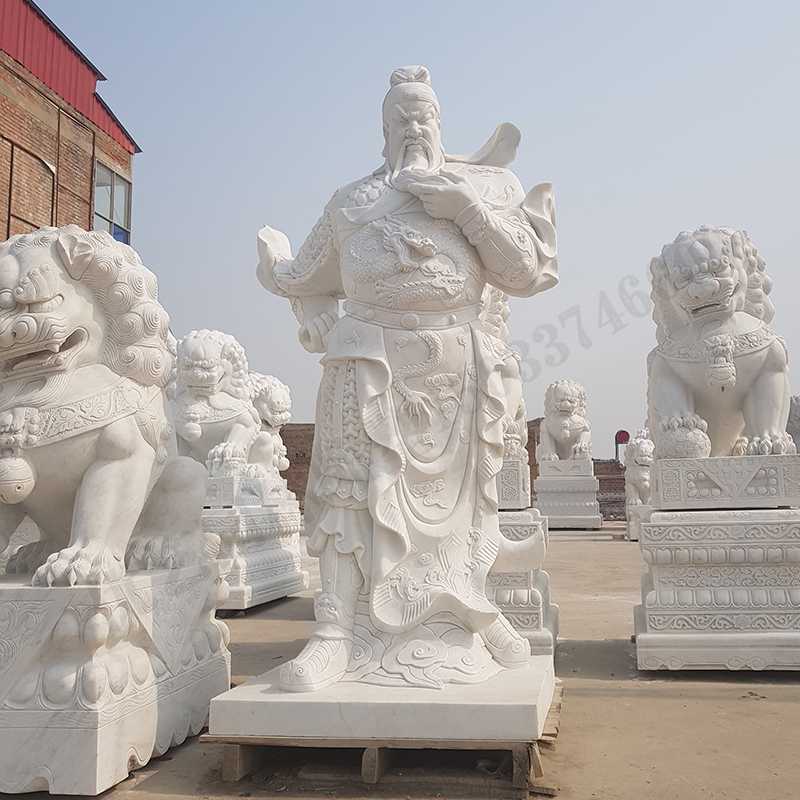 漢白玉關公像，石雕關公像，大理石關公雕像，關羽雕像，河北石雕關公廠家2.jpg